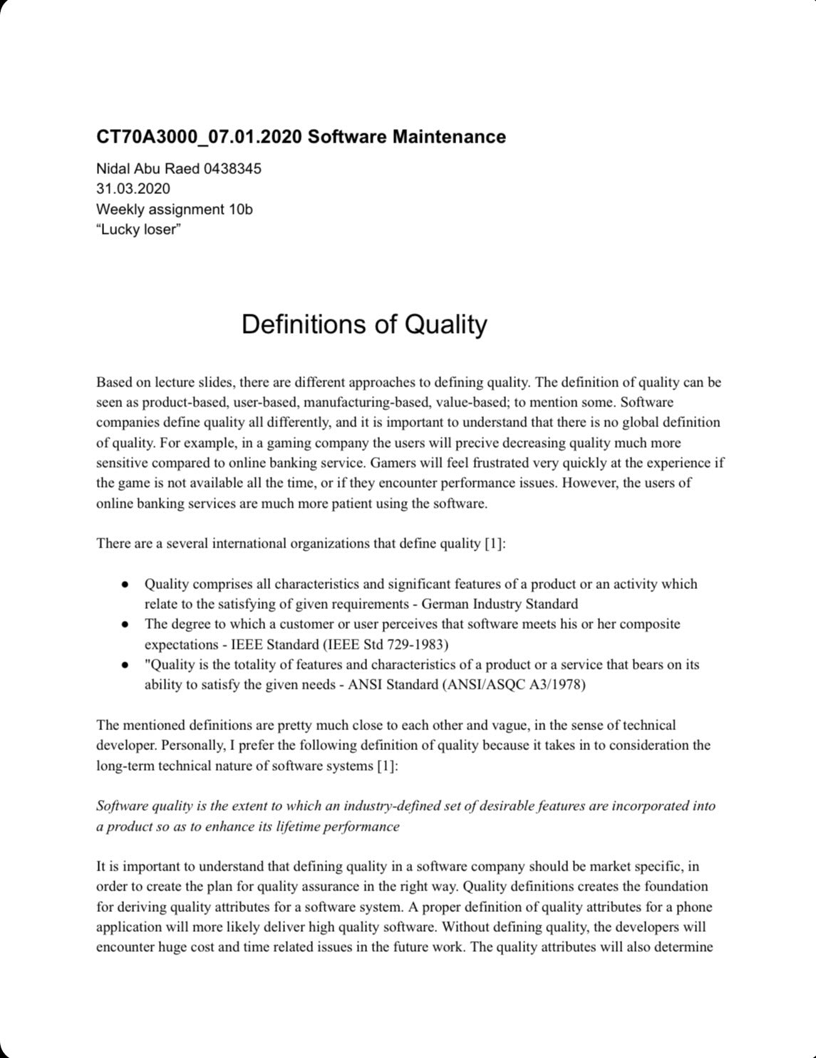 A collection of software development related research reports