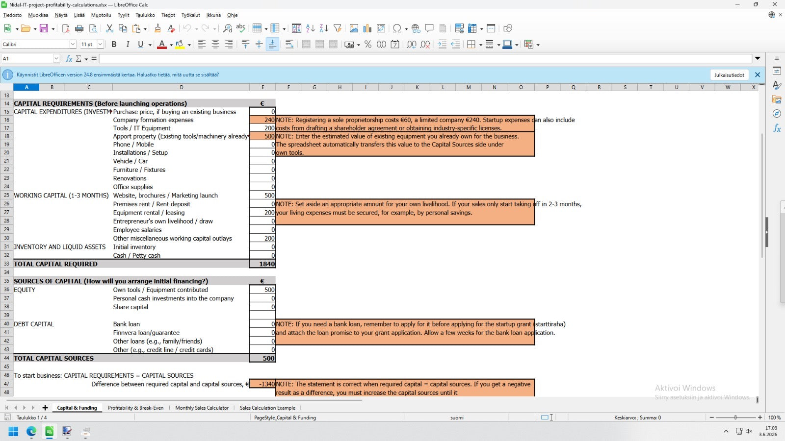 Project Budget Template